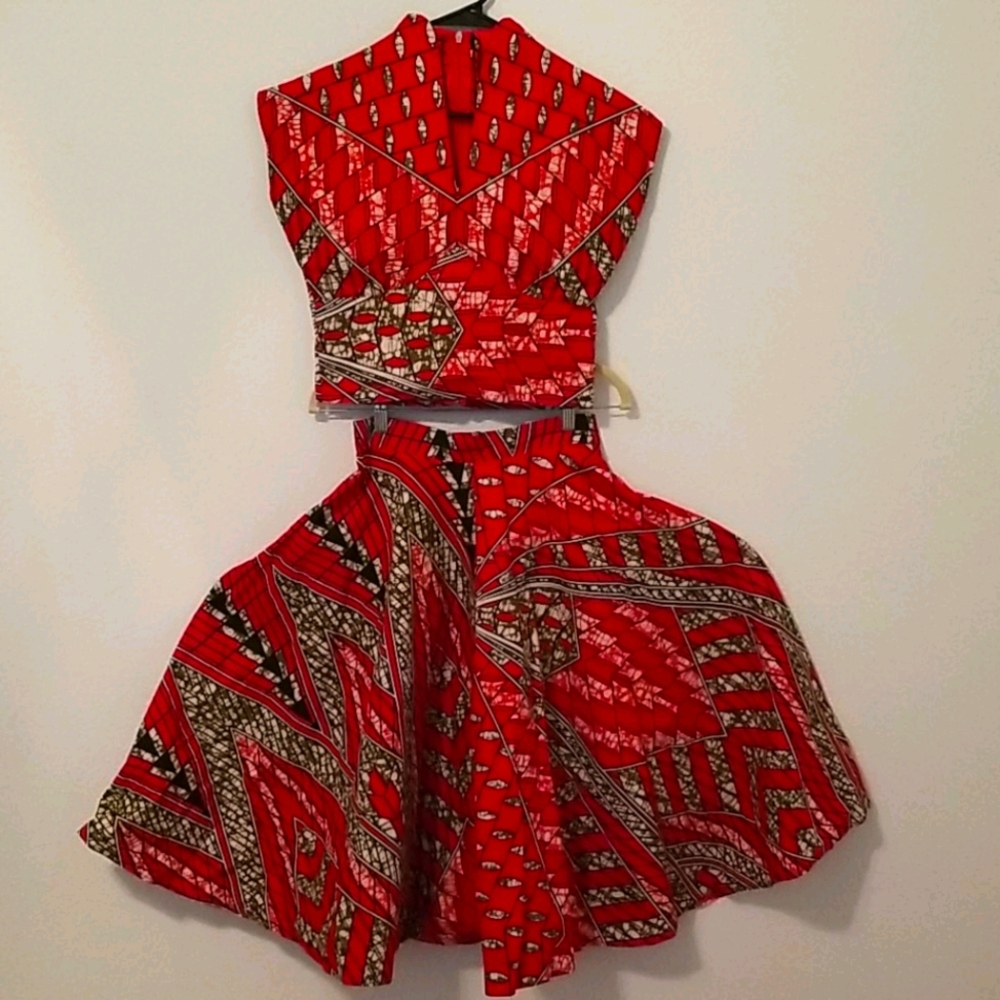 African print two piece